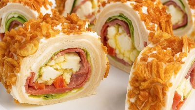 Roláda z tortilly s hovězím masem