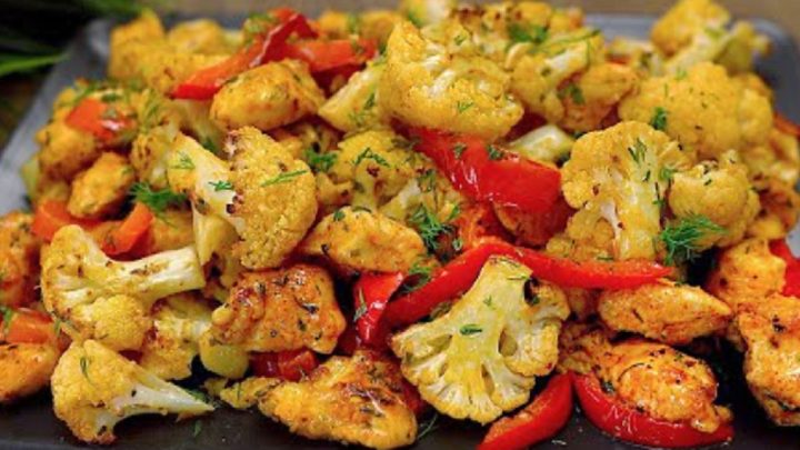 Květák s kuřecím masem a paprikou