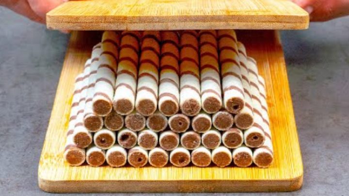 Nepečený trubičkový řez se 2 druhy krému