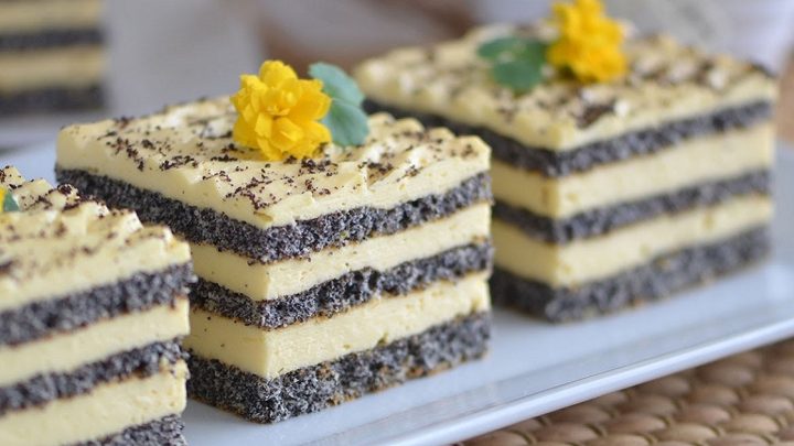 Makové kostky s jemným krémem