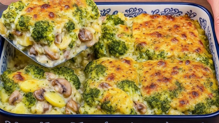 Brokolice s bramborami a houbami Brokolice s bramborami a houbami