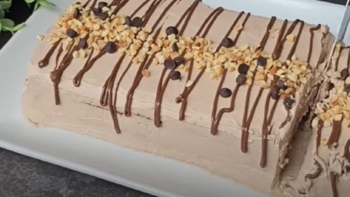 Nepečené nutellové řezy s ořechy