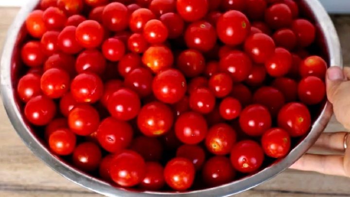 Cherry rajčata na zimu s koprem