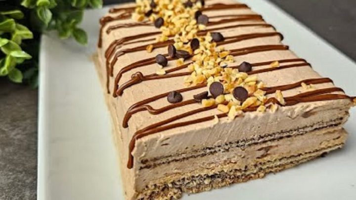 Nepečené nutellové řezy s ořechy