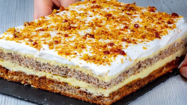 Ořechové řezy s karamelem a krémem