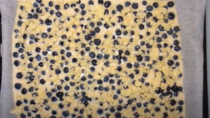 Borůvkový koláč s drobenkou a vanilkou