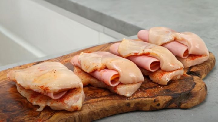 Plněné kuřecí řízky se šunkou a sýrem