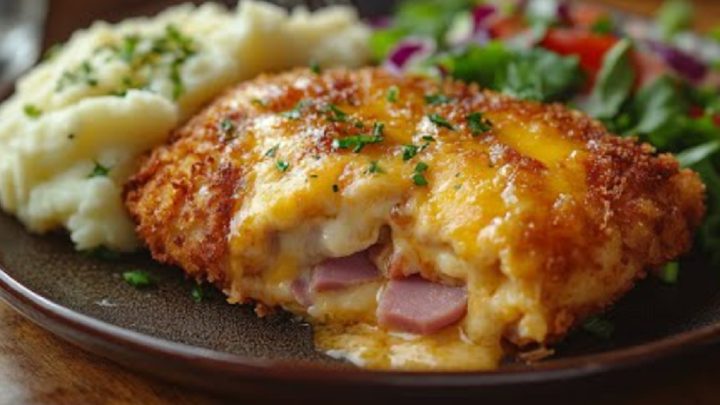 Plněné kuřecí řízky se šunkou a sýrem