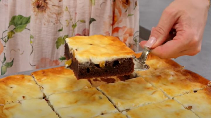 Meruňkový koláč s tvarohem a kakaem