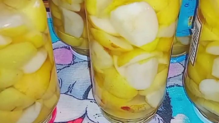 Jablečný kompot na zimu ze 4 surovin Jablečný kompot na zimu ze 4 surovin