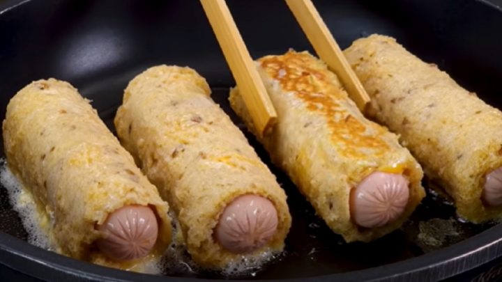 Rychlé párečky v županu se sýrem