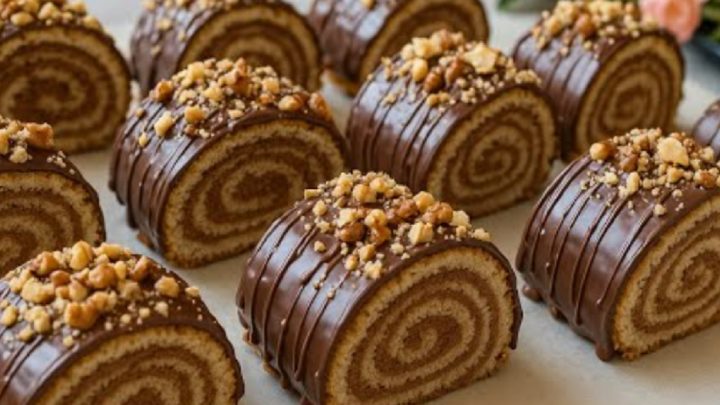 Sušenkové minirolády ze 2 druhů těsta