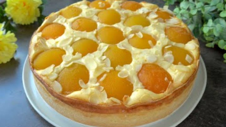 Tvarohový dort s meruňkami a mandlemi