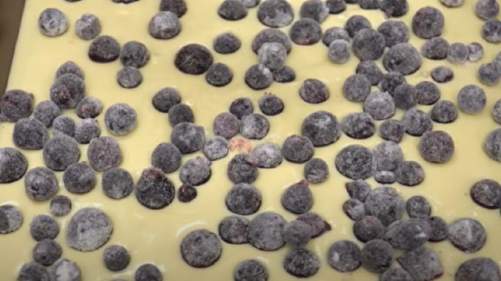 Rybízový koláč s tvarohem a drobenkou