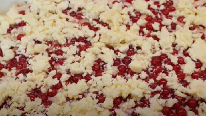 Buchta s rybízem a drobenkou