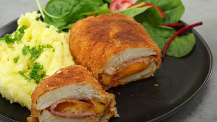 Plněné kuřecí řízky se šunkou a sýrem