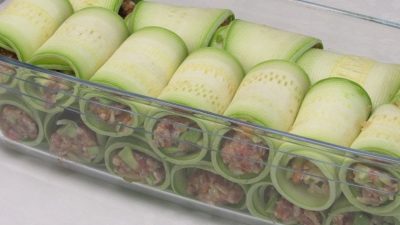 Cuketové rolky plněné mletým masem