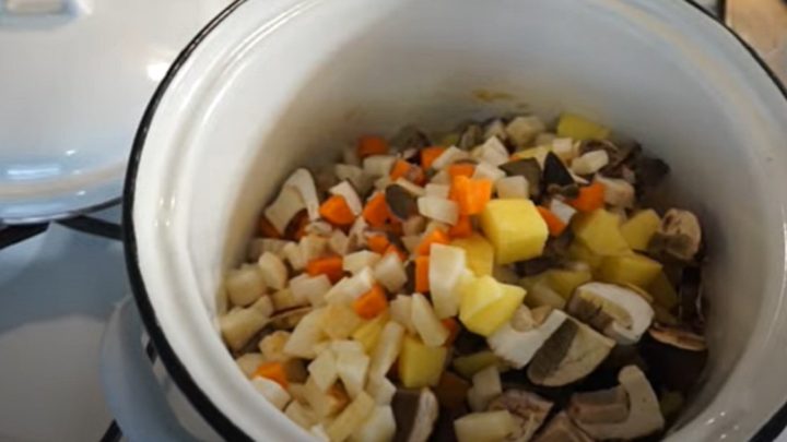 Jednoduchá houbová polévka s vejcem