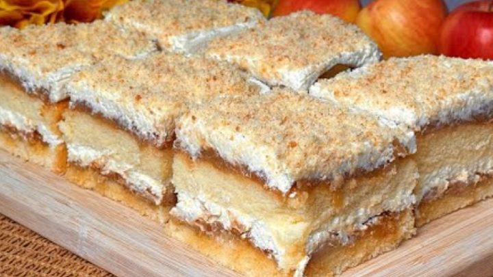 Jablečné řezy s karamelem a krémem