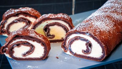 Kakaová palačinková roláda s vanilkou