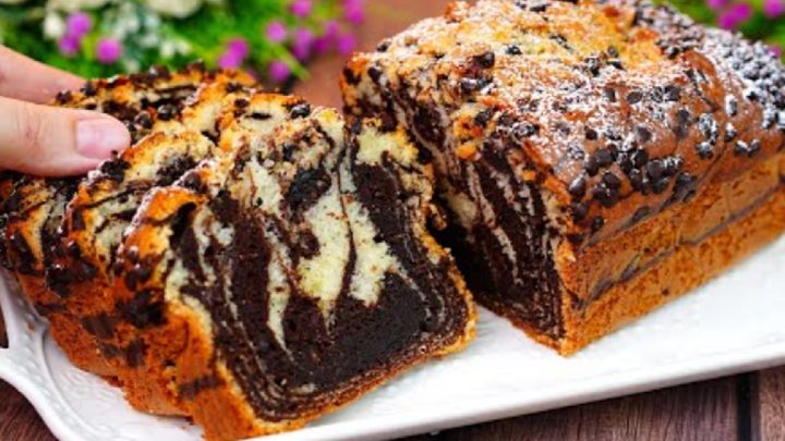 Hrnkový mramorovaný chlebíček s čokoládou Hrnkový mramorovaný chlebíček s čokoládou