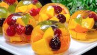 Ovocné koule v pomerančové želatině
