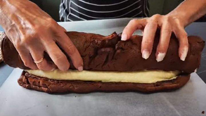 Kakaová palačinková roláda s vanilkou