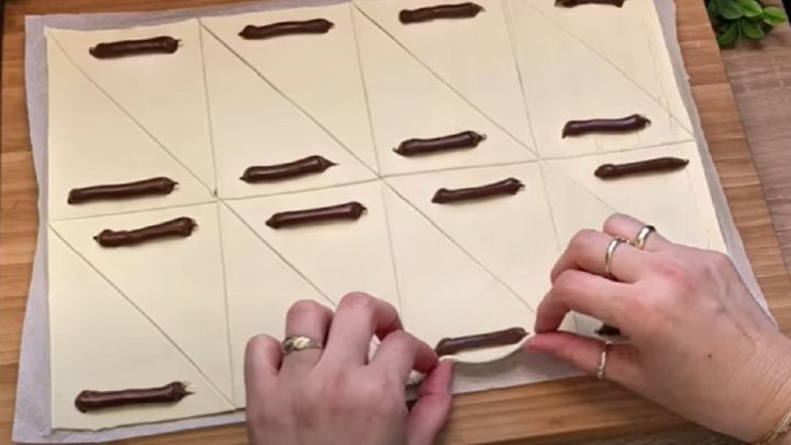 Křupavé rohlíčky plněné Nutellou