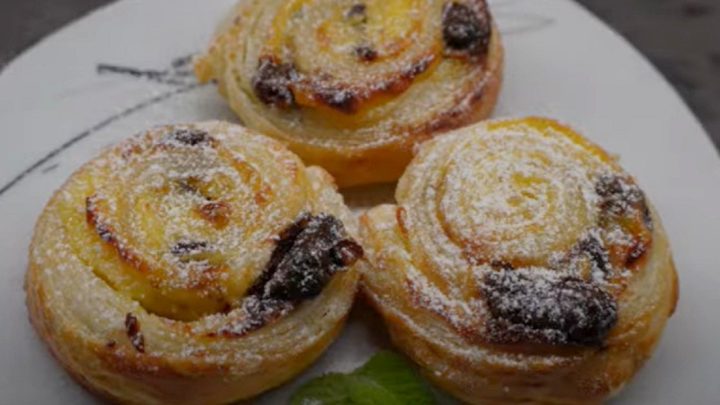 Pudinkové šneky z listového těsta