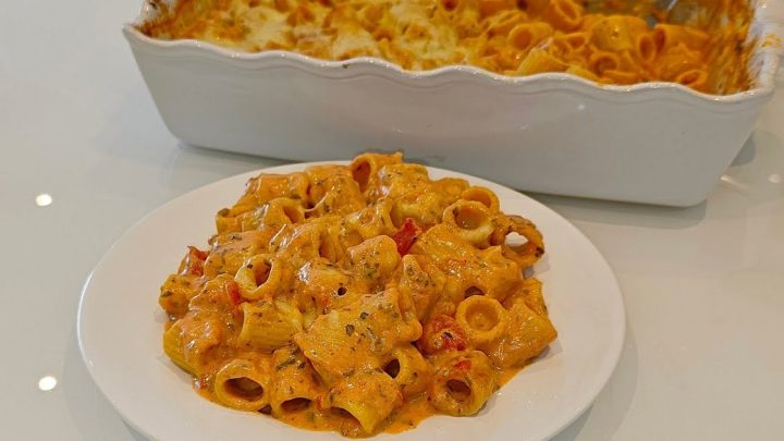 Zapečené těstoviny s krémovou omáčkou