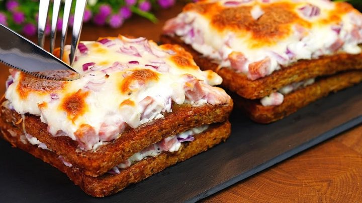 Zapečené tousty se šunkou a mozzarellou