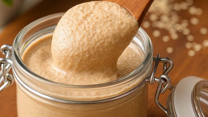 Domácí ovesné máslo s lískovými oříšky Domácí ovesné máslo s lískovými oříšky