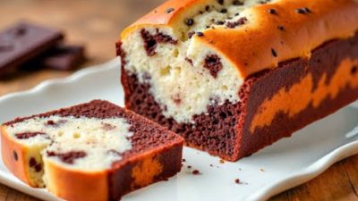 Mramorovaný chlebíček s čokoládou