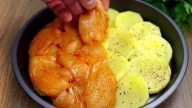 Kuřecí plátky s bramborami a rajčaty