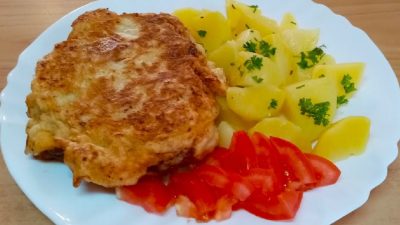 Křimický řízek v zelném těstíčku