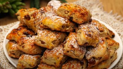 Ořechové sušenky s rozinkami