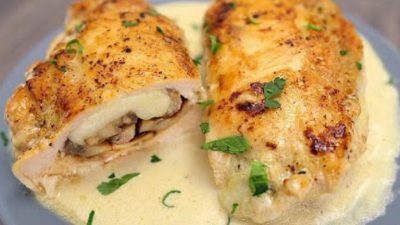 Kuřecí kapsa se smetanovou omáčkou