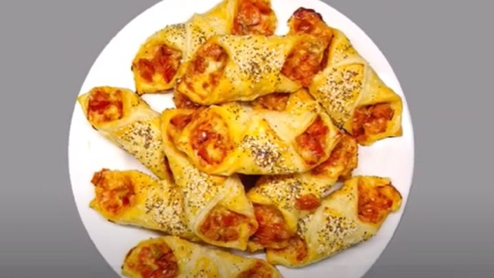 Taštičky z listového těsta se slaninou