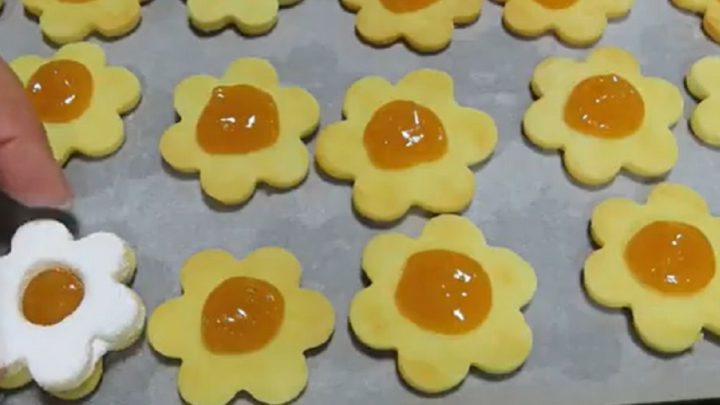 Křehké linecké kytičky s džemem