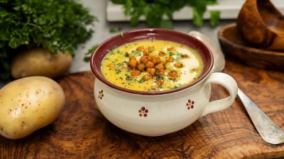 Krémová bramboračka s cizrnou