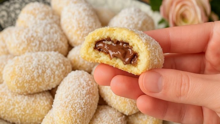 Kokosové oválky s Nutellou a džemem Kokosové oválky s Nutellou a džemem