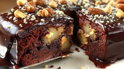 Ovesný koláč s banánem a čokoládou