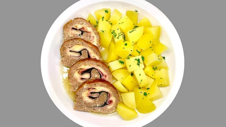 Roláda z mletého masa se sýrem