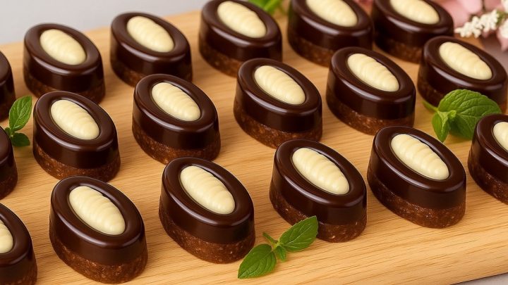 Nepečená datlová zrna s bílou čokoládou