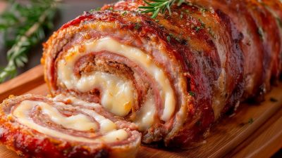 Vánoční masová roláda s mozzarellou