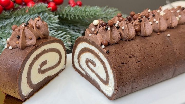 Nepečená vánoční roláda s mascarpone Nepečená vánoční roláda s mascarpone