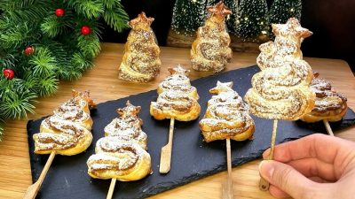 Nutellové stromečky z listového těsta