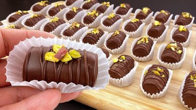 Nepečené ořechové válečky s čokoládou