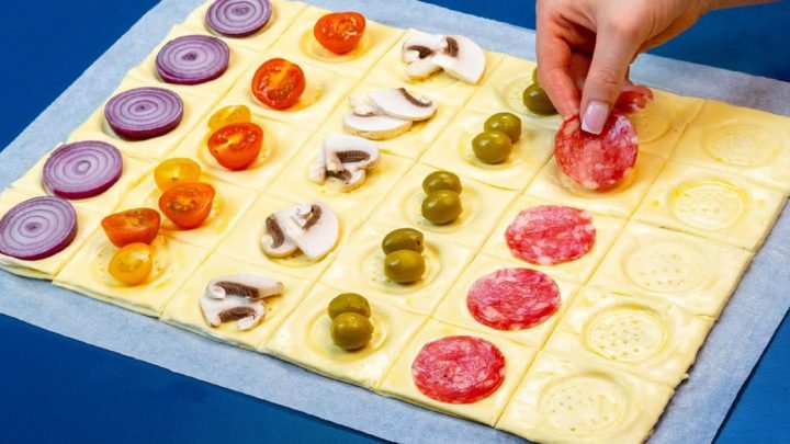 Silvestrovské jednohubky z listového těsta