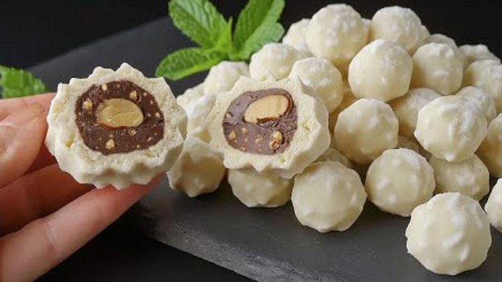 Nepečené čokoládové kuličky s ořechy